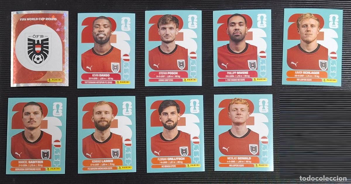 Cromos de f&uacute;tbol: Austria AUT 9 cromos, Mundial de F&uacute;tbol 2026