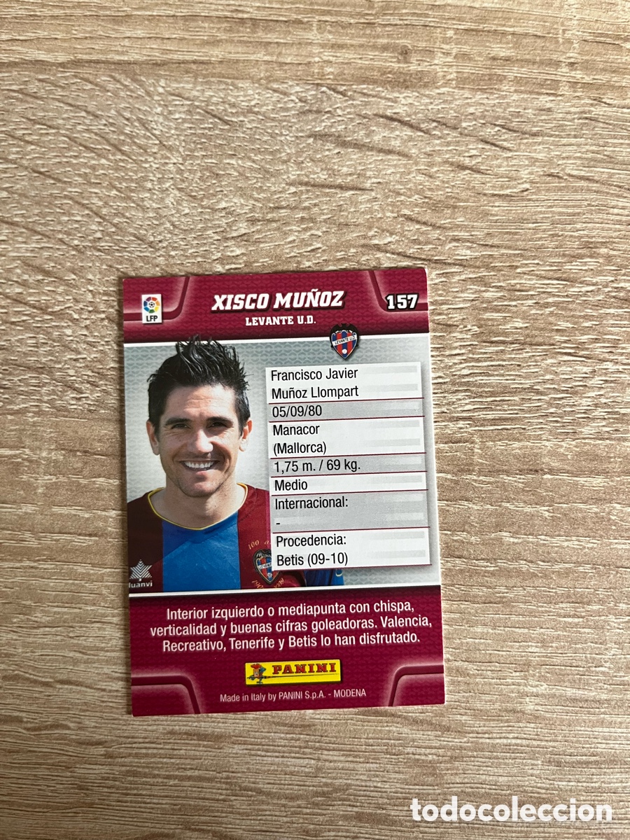 Fu&szlig;ball-Sticker: 157 XISCO MU&Ntilde;OZ MEGACRACKS MGK 2010 2011 10 11 LEVANTE
