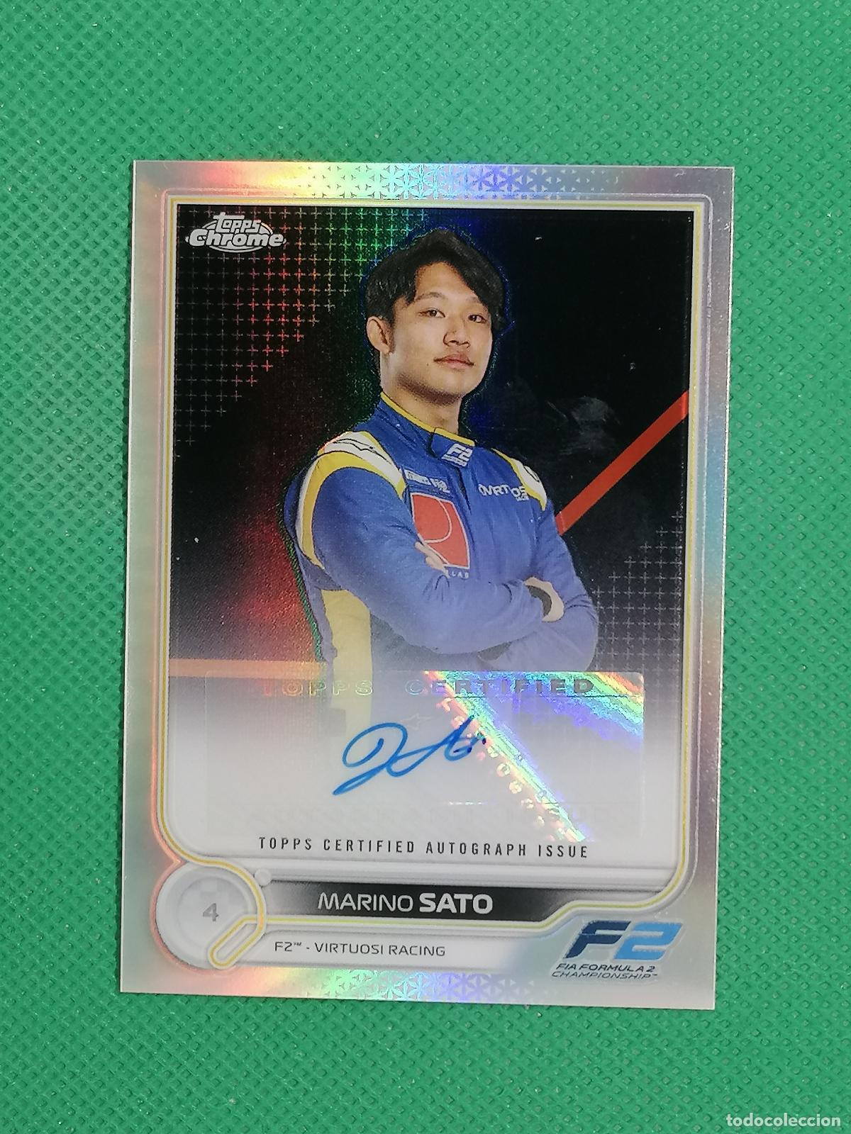 Fu&szlig;ball-Sticker: MARINO SATO VIRTUOSI F2 AUTO AUTOGRAFO FIRMA ⚽ TOPPS CHROME FORMULA 1 22 2022 ⚽