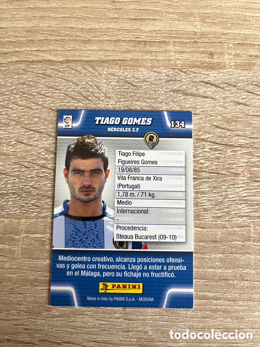 Cromos de f&uacute;tbol: 134 TIAGO GOMES MEGACRACKS MGK 2010 2011 10 11 H&Eacute;RCULES
