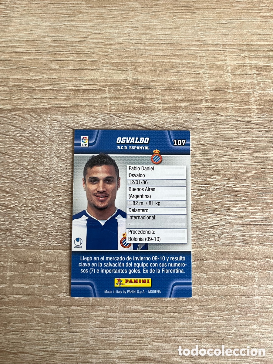 Cromos de f&uacute;tbol: 107 OSVALDO MEGACRACKS MGK 2010 2011 10 11 ESPA&Ntilde;OL ESPANYOL