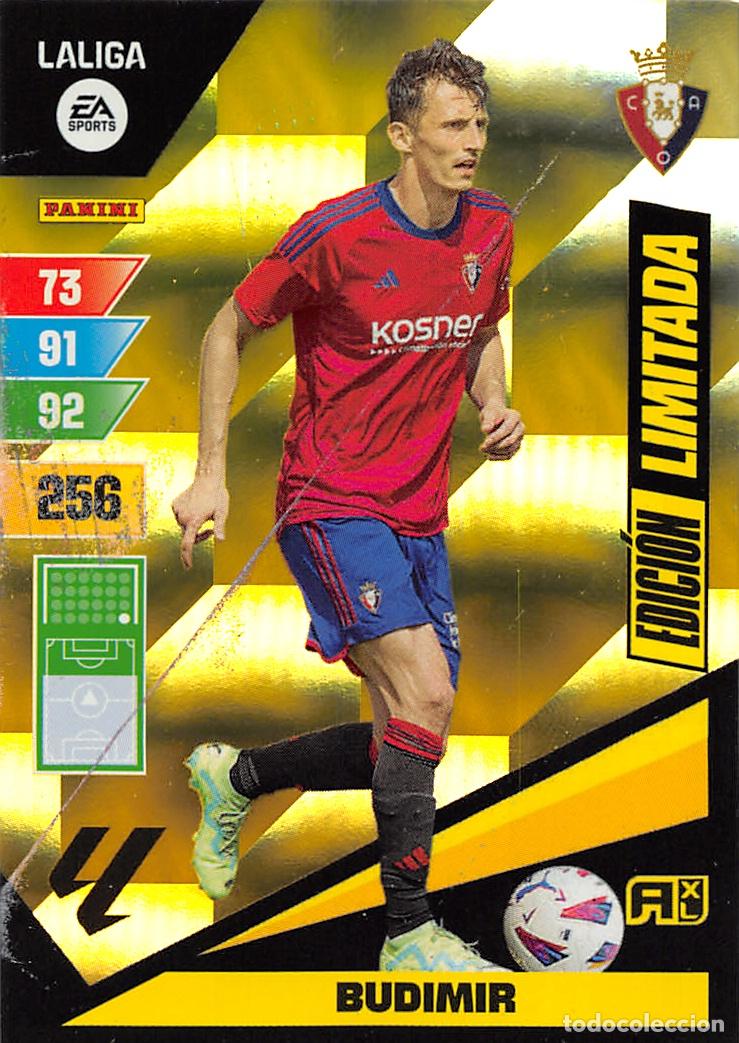 Fu&szlig;ball-Sticker: PANINI ADRENALYN 23/24 2023/2024 - BUDIMIR (C.A. OSASUNA) EDICION LIMITADA