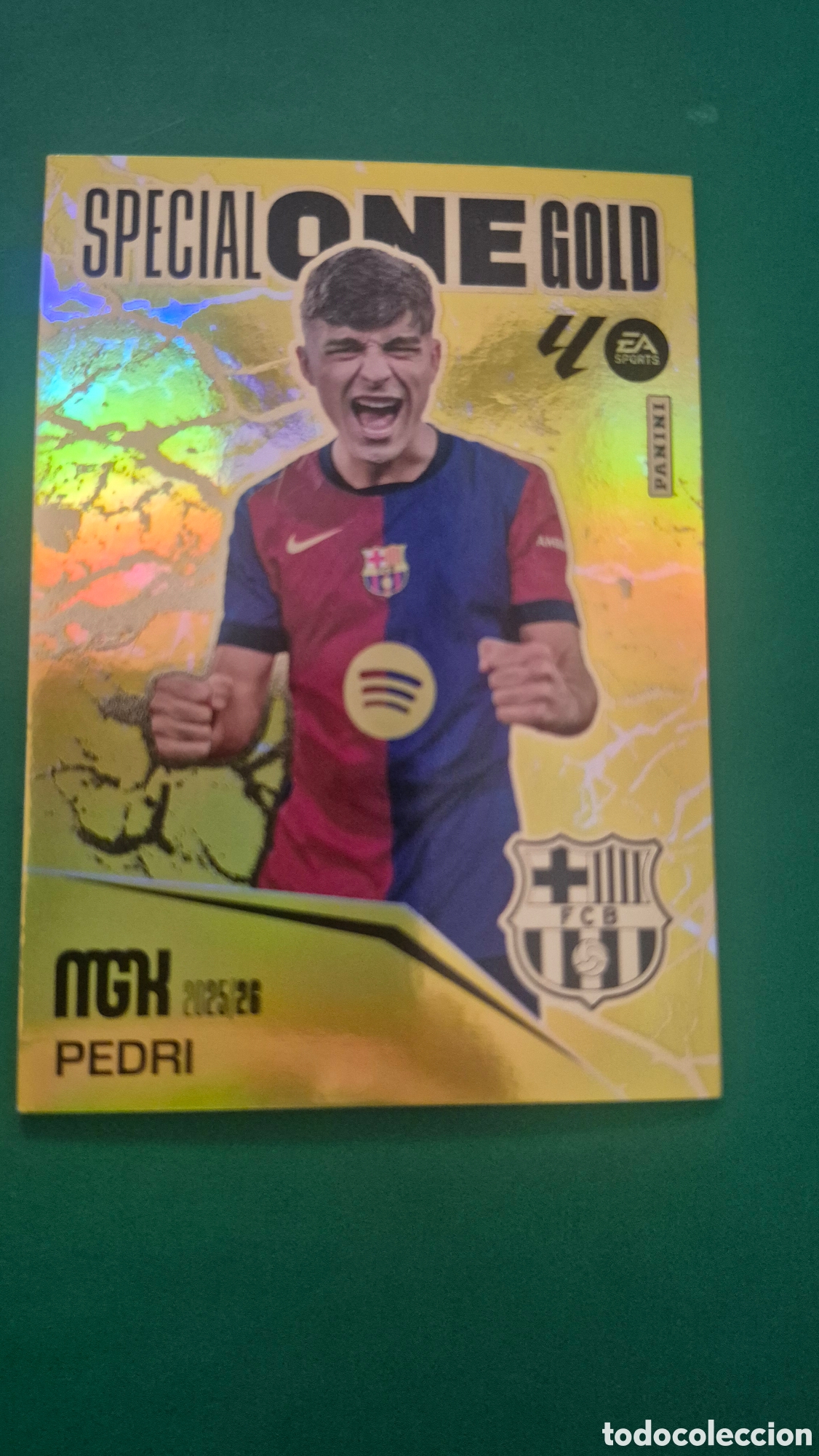 Cromos de f&uacute;tbol: PEDRI BARCELONA SPECIAL ONE GOLD MEGACRACKS LIGA 2025/2026 25 26 PANINI