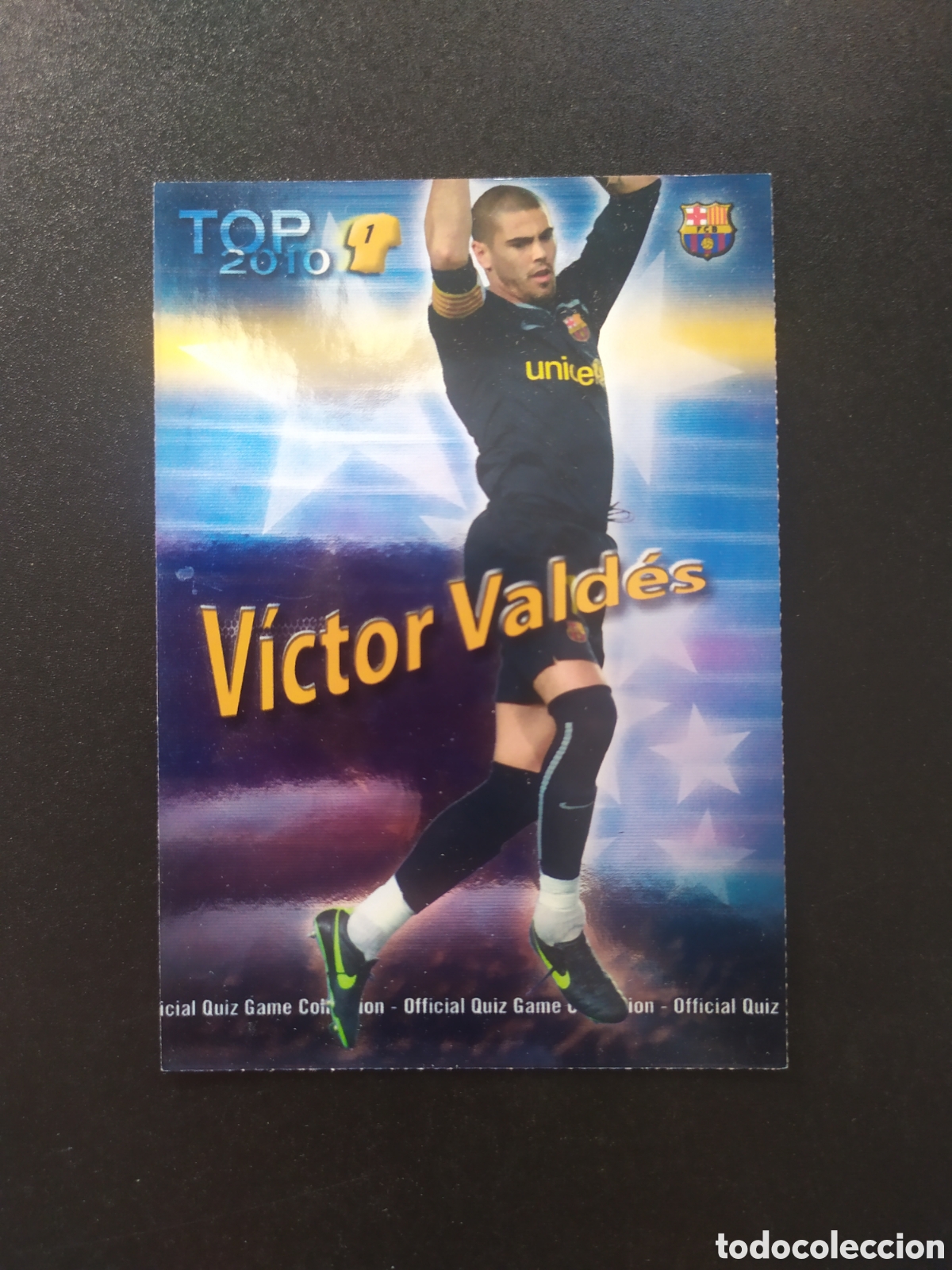 Cromos de f&uacute;tbol: Mundicromo fichas Liga 2009 2010 09 10 Victor Vald&eacute;s top brillo azul n&deg; 541 Barcelona