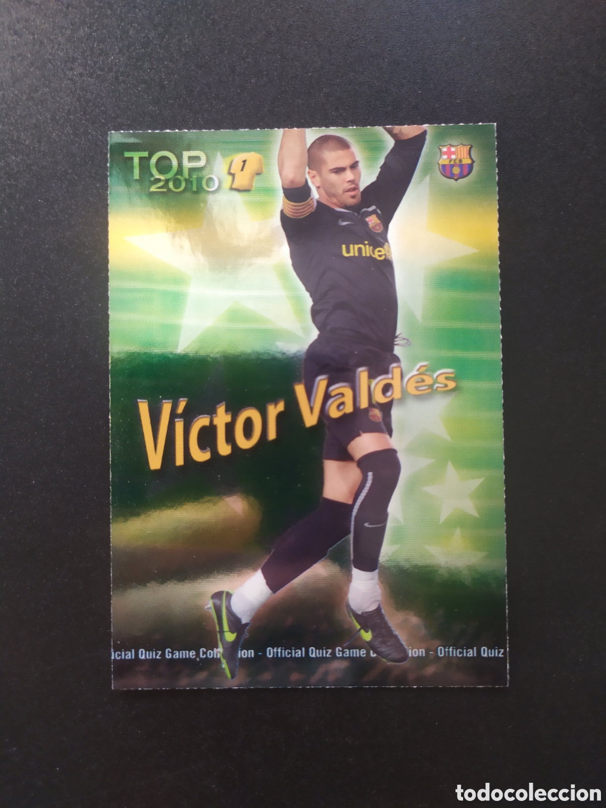 Fu&szlig;ball-Sticker: Mundicromo fichas Liga 2009 2010 09 10 Victor Vald&eacute;s top brillo verde n&deg; 541 Barcelona