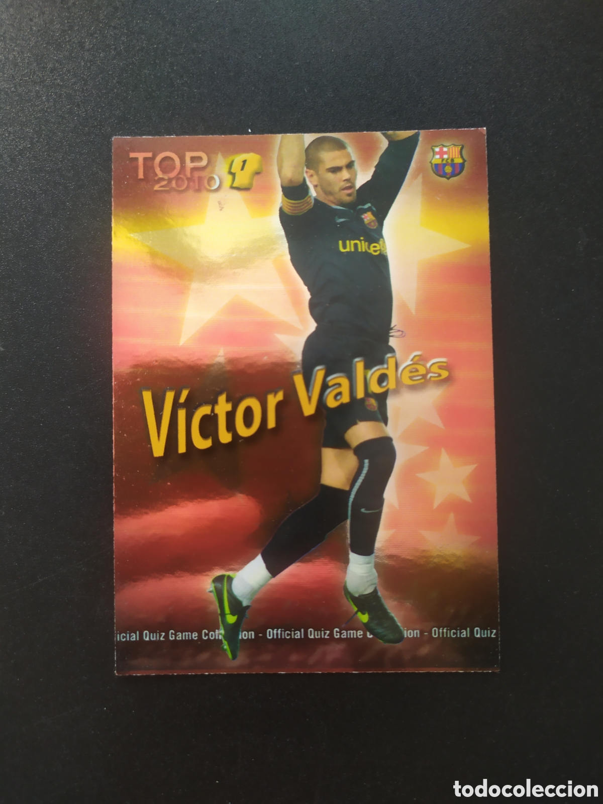 Fu&szlig;ball-Sticker: Mundicromo fichas Liga 2009 2010 09 10 Victor Vald&eacute;s top brillo rojo n&deg; 541 Barcelona