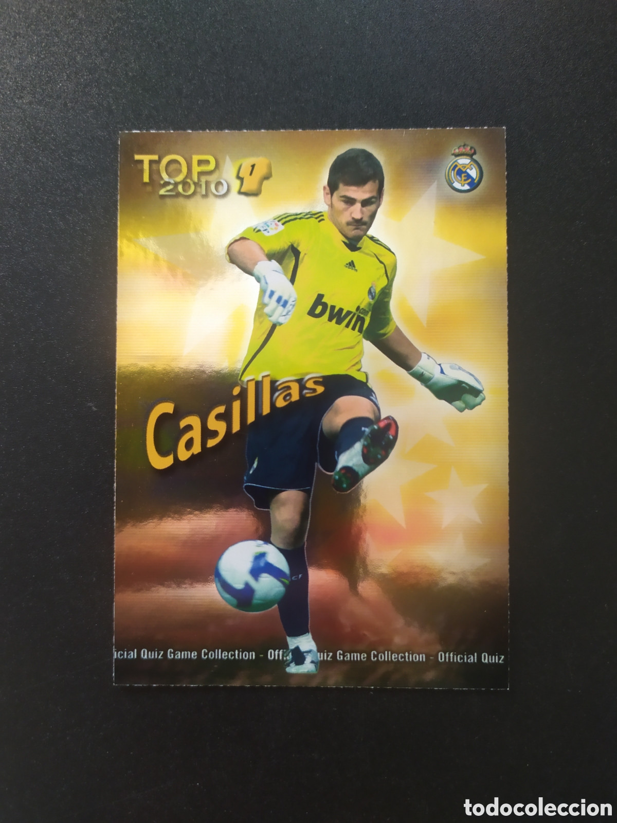 Cromos de f&uacute;tbol: Mundicromo fichas Liga 2009 2010 09 10 Casillas top brillo dorado n&deg; 542 Real Madrid