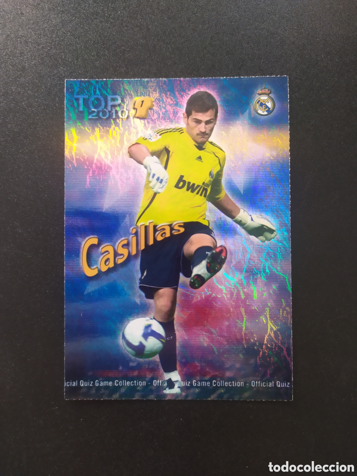 Cromos de f&uacute;tbol: Mundicromo fichas Liga 2009 2010 09 10 Casillas top brillo azul jaspeado n&deg; 542 Real Madrid
