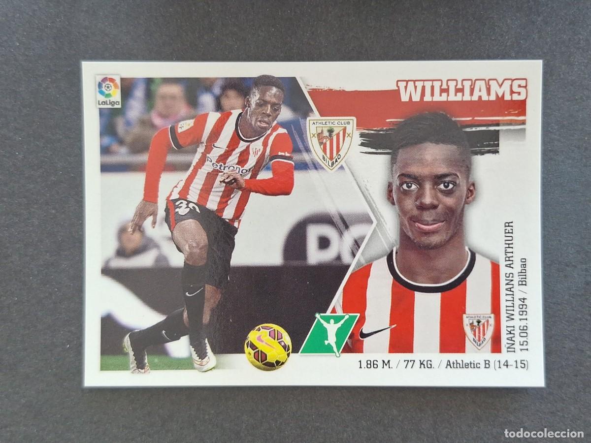 Cromos de f&uacute;tbol: L3 WILLIAMS ERROR TRASERA ATHLETIC CLUB DE BILBAO LIGA ESTE 2015 2016 15 16 NUNCA PEGADO SIN PEGAR