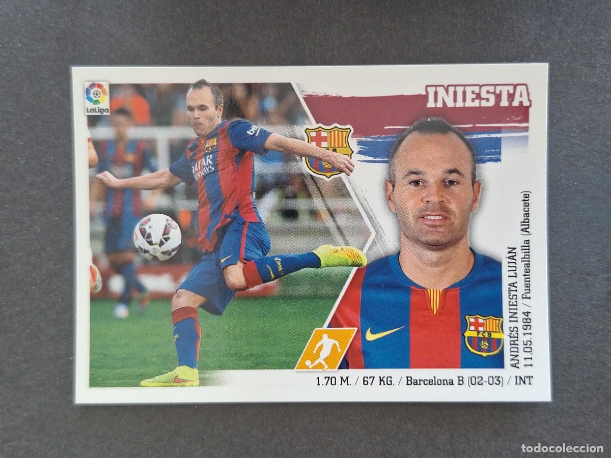 Cromos de f&uacute;tbol: L3 INIESTA F. C. BARCELONA LIGA ESTE 2015 2016 15 16 NUNCA PEGADO SIN PEGAR