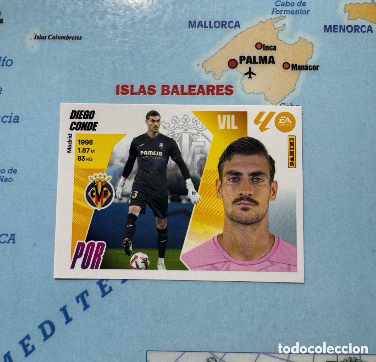 Fu&szlig;ball-Sticker: Diego Conde N&uacute;mero 4 del Villarreal cromo liga este 25-26 2025-2026