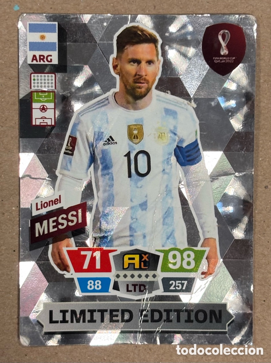 Cromos de f&uacute;tbol: MESSI (ARGENTINA). CARTA LIMITED EDITION PANINI ADRENALYN XL FIFA WORLD CUP QATAR 2024.