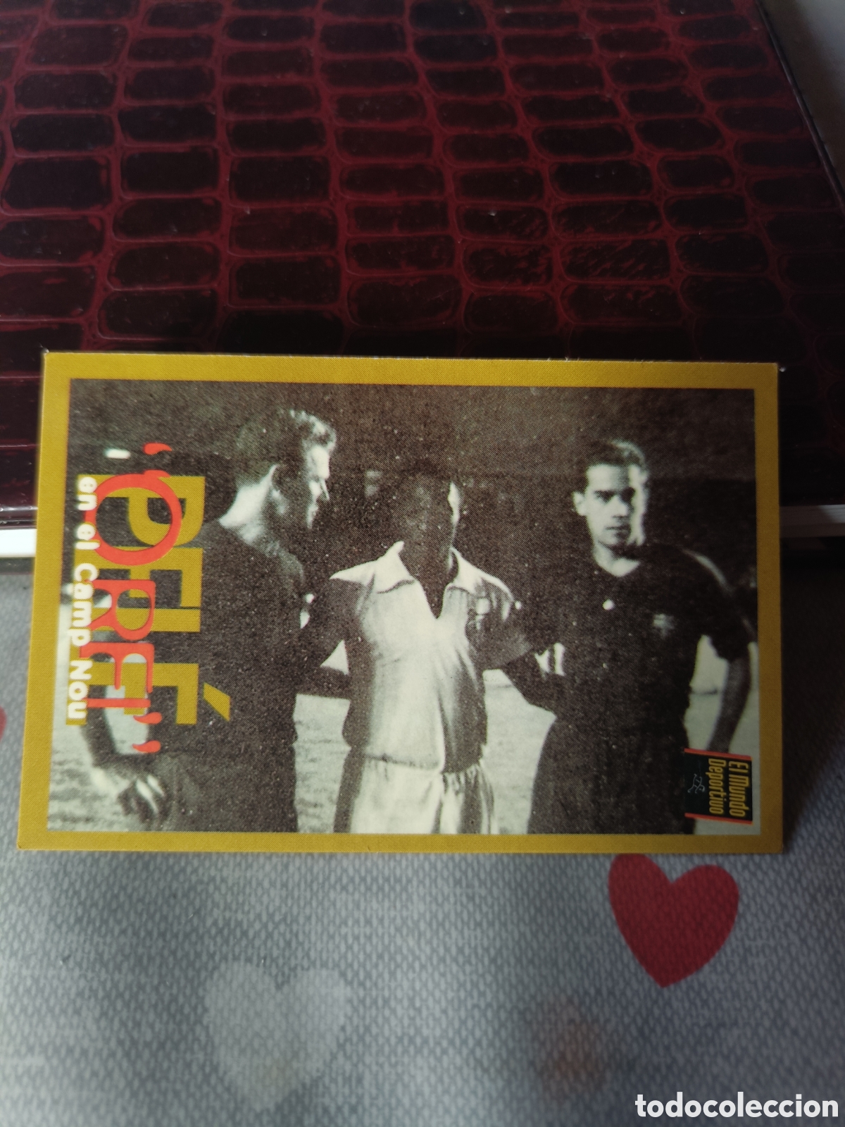 Cartes &agrave; collectionner de Football: PELE junto a Kubala y Su&aacute;rez en el Camp Nou Cromo Mundo Deportivo