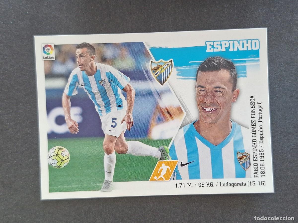 Cromos de f&uacute;tbol: L3 ESPINHO MALAGA C. F. LIGA ESTE 2015 2016 15 16 NUNCA PEGADO SIN PEGAR