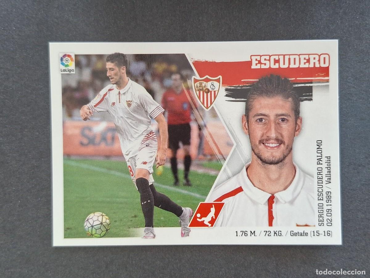 Figurine di Calcio: L3 ESCUDERO SEVILLA F. C. LIGA ESTE 2015 2016 15 16 NUNCA PEGADO SIN PEGAR