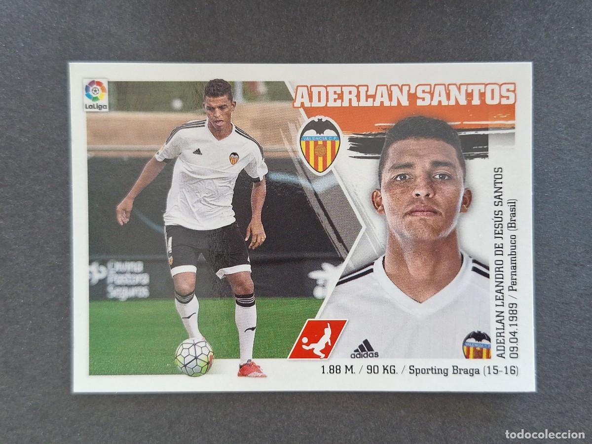 Cartes &agrave; collectionner de Football: L3 ADERLAN SANTOS VALENCIA C. F. LIGA ESTE 2015 2016 15 16 NUNCA PEGADO SIN PEGAR