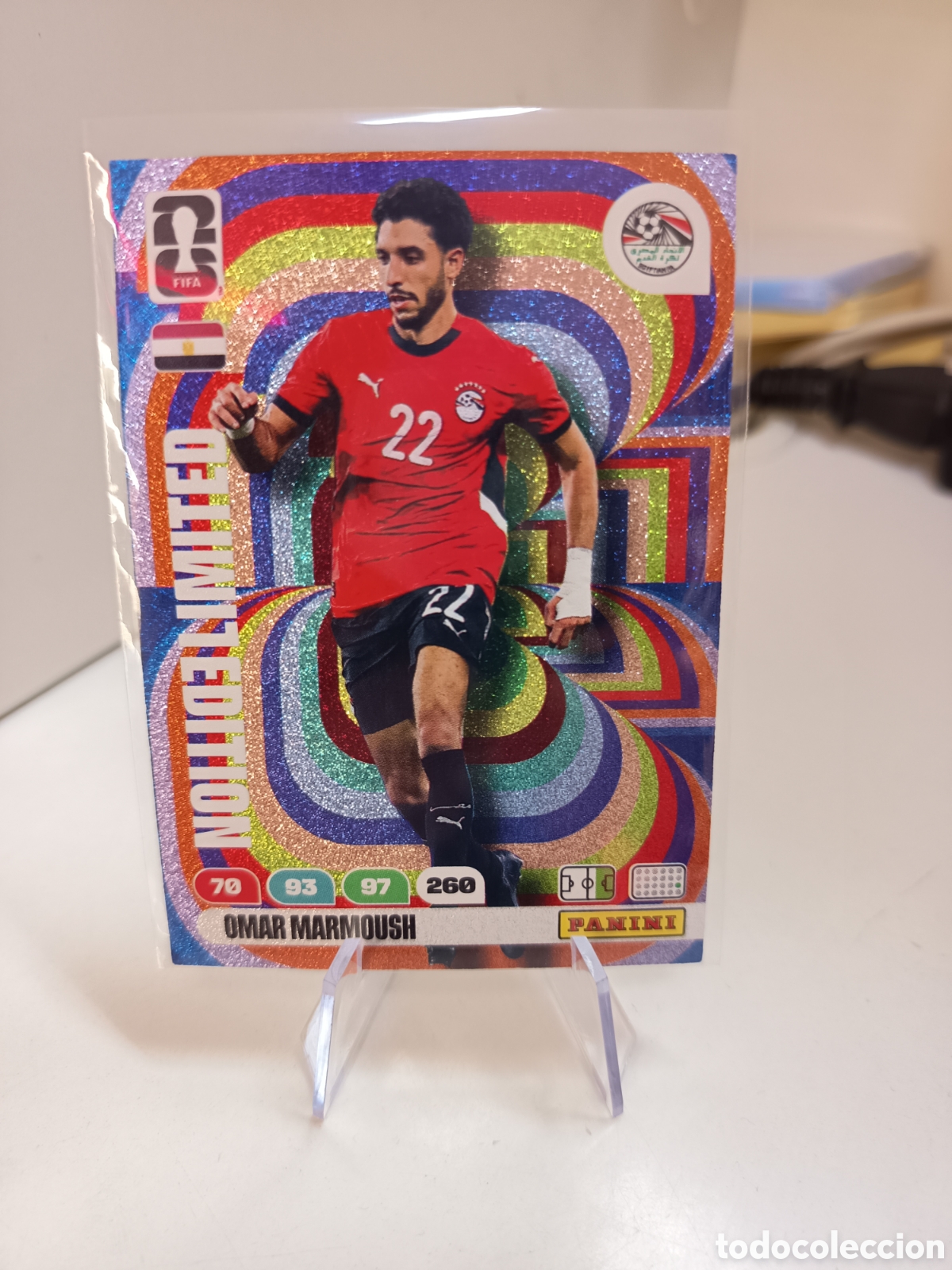 Fu&szlig;ball-Sticker: OMAR MARMOUSH EGIPTO LIMITED EDITION ADRENALYN FIFA WORLD CUP 2026 MUNDIAL 26 PANINI