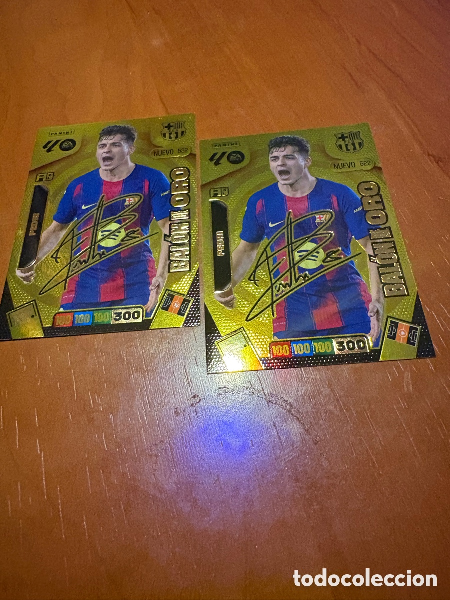 Cromos de f&uacute;tbol: Adrenalyn 2025 2026 / 25 26 Nuevo Bal&oacute;n de Oro Pedri firmada 522 Barcelona