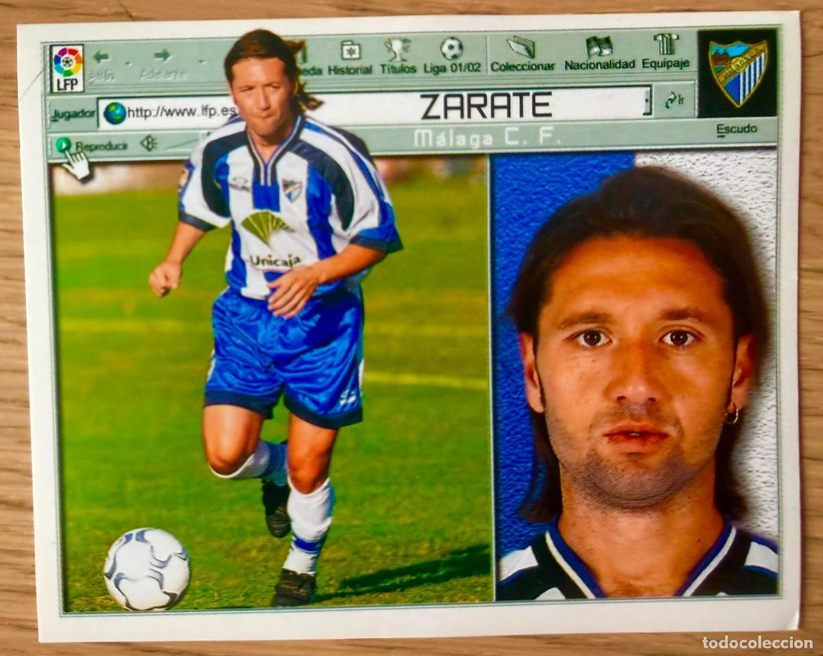 Cromos de f&uacute;tbol: ZARATE MALAGA 01 02 2001 2002 LIGA EDICIONES ESTE SIN PEGAR STICKER CROMOS