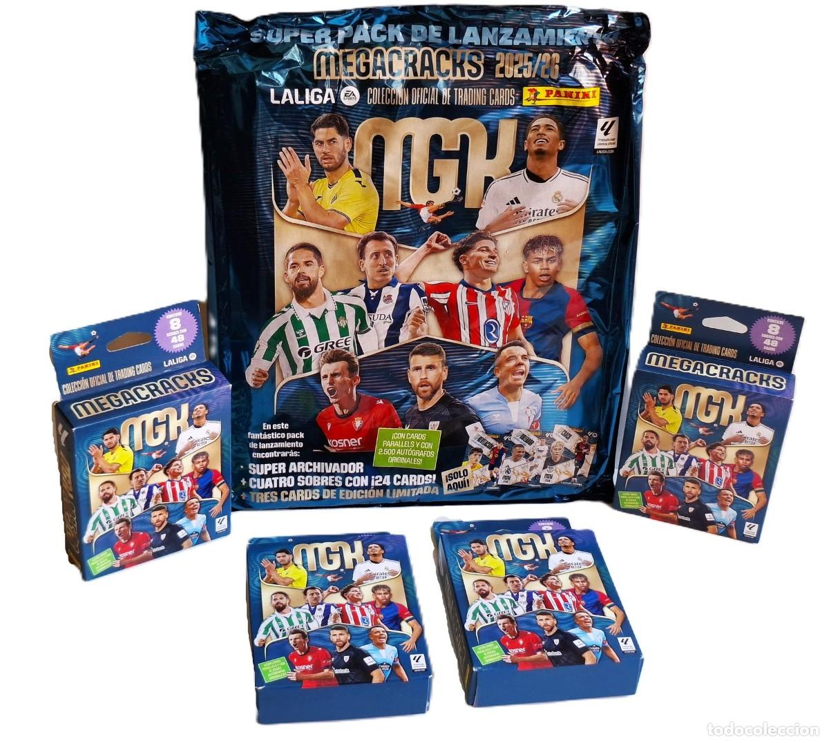 Cromos de f&uacute;tbol: PANINI - 5 BOOSTER PACK - MEGECRACKS 2025/26 - NUEVOS ENTEROS Y SELLADOS