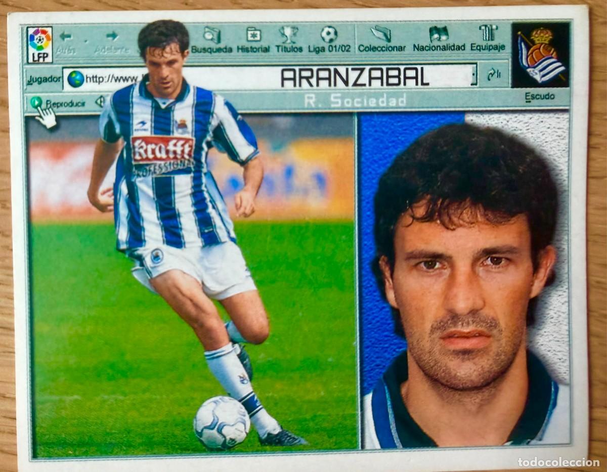 Cromos de f&uacute;tbol: ARANZABAL REAL SOCIEDAD 01 02 2001 2002 LIGA EDICIONES ESTE SIN PEGAR STICKER CROMOS
