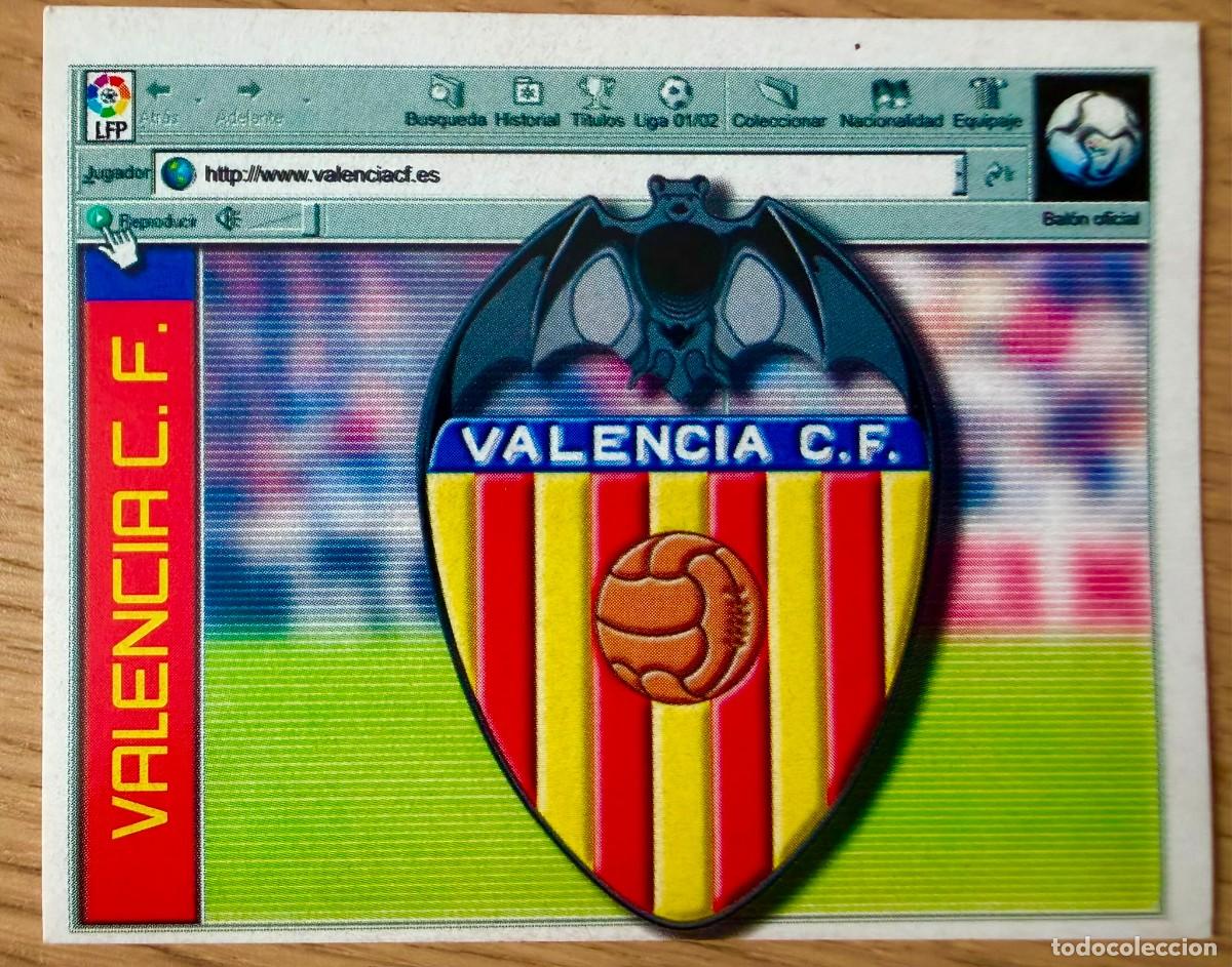 Cromos de f&uacute;tbol: ESCUDO VALENCIA 01 02 2001 2002 LIGA EDICIONES ESTE SIN PEGAR STICKER CROMOS