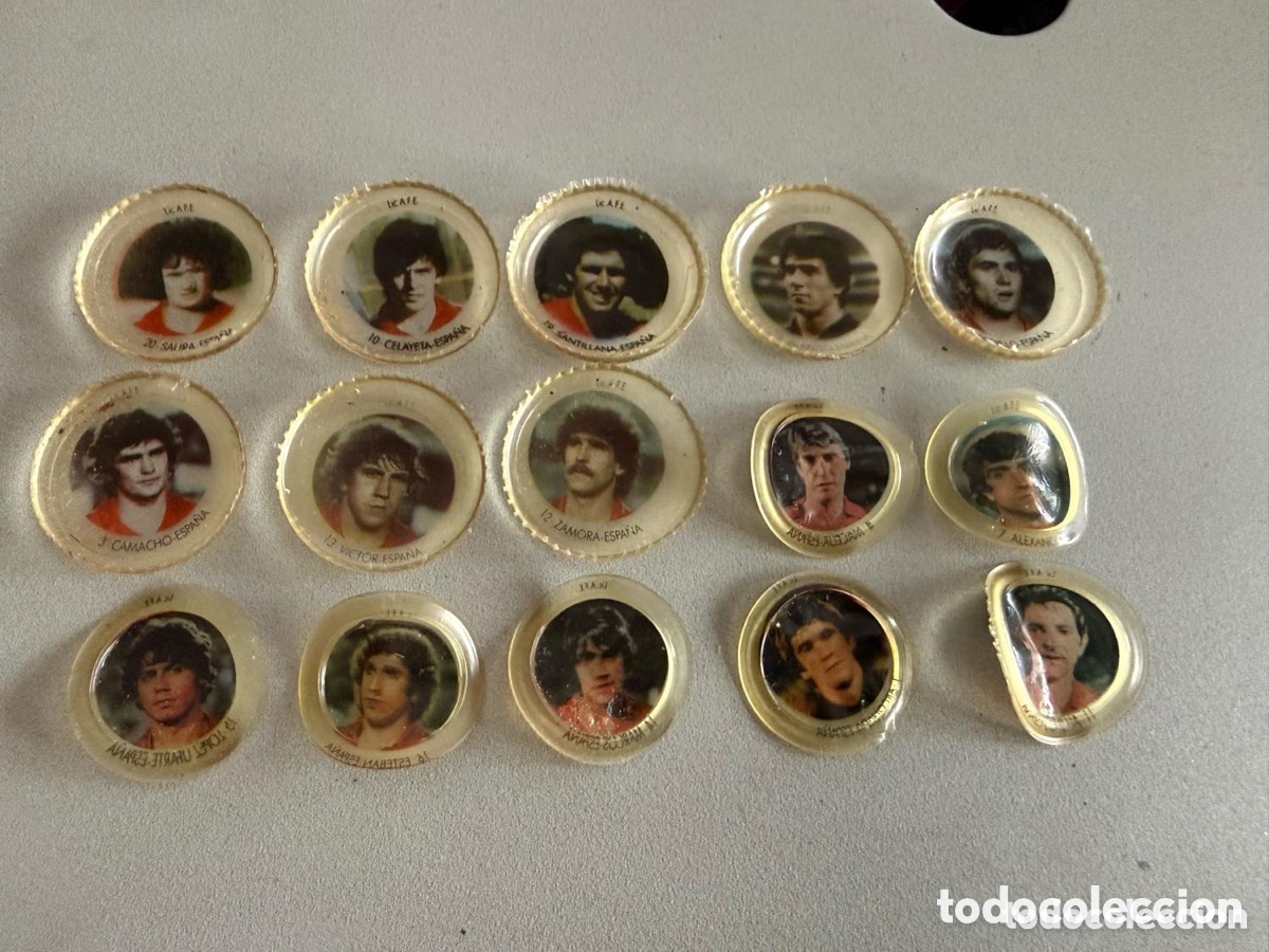 Fu&szlig;ball-Sticker: 15 Cromos Chapa COCA COLA. MUNDIAL 82 SELECCI&Oacute;N ESPA&Ntilde;OLA