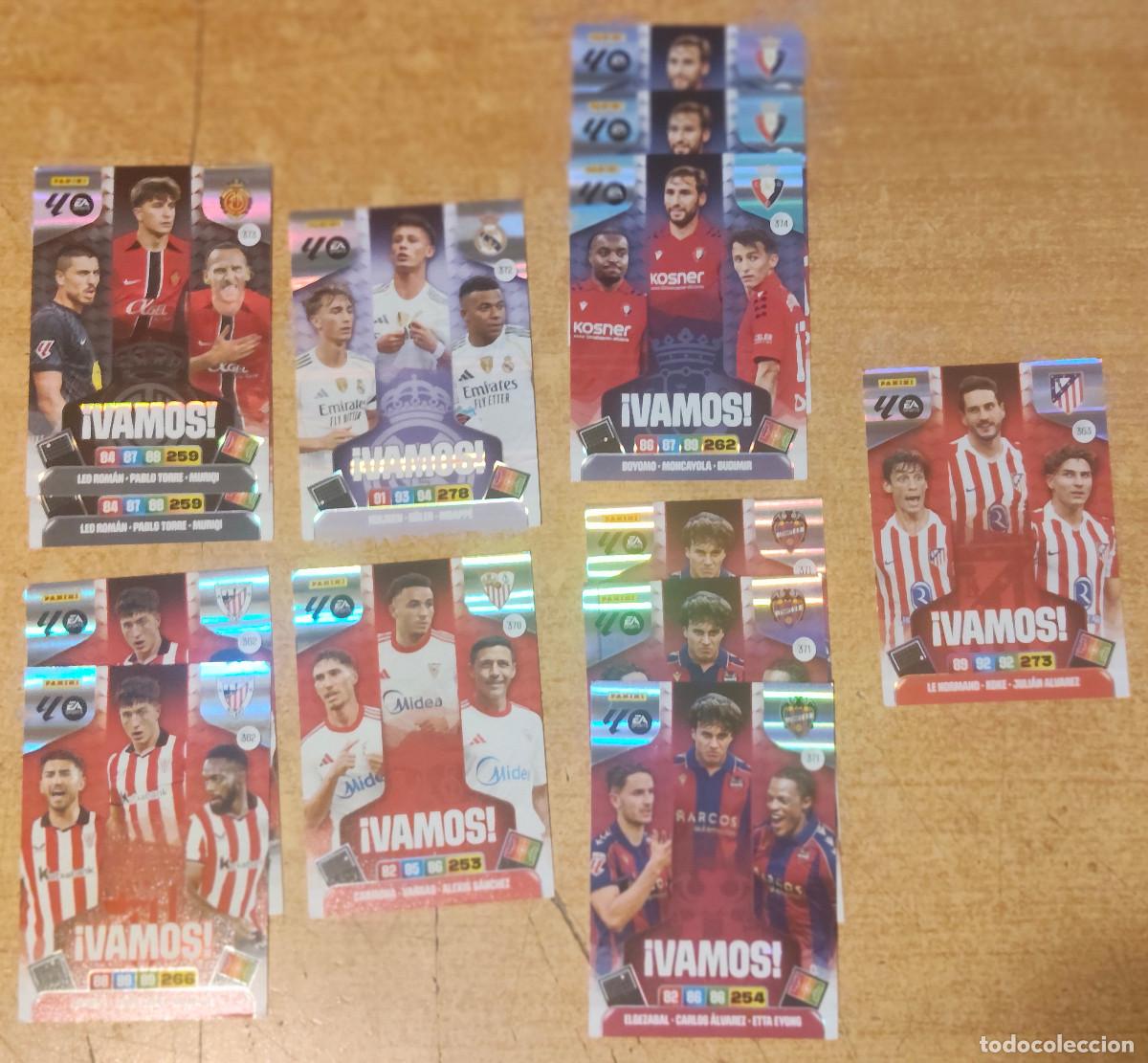 Cromos de f&uacute;tbol: Lote de cromos Adrenalyn Vamos - 7 istintos - 13 cromos - buen estado