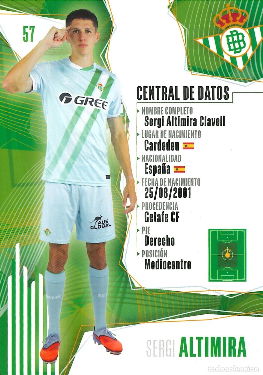 Cartes &agrave; collectionner de Football: FUTBOL - BETIS CARDS - 2025-2026 - 25-26 - REAL BETIS - 057 - SERGI ALTIMIRA - CENTRAL DE DATOS