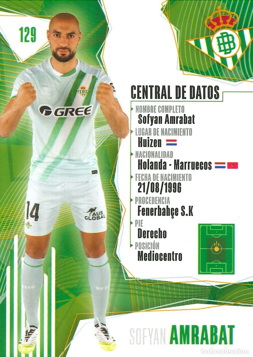 Cromos de f&uacute;tbol: FUTBOL - BETIS CARDS - 2025-2026 - 25-26 - REAL BETIS - 129 - SOFYAN AMRABAT - CENTRAL DE DATOS