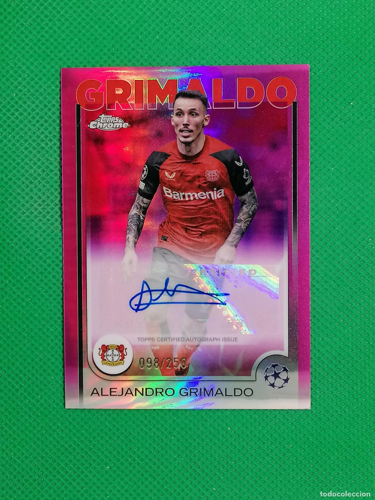 Cromos de f&uacute;tbol: ALEJANDRO GRIMALDO LEVERKUSEN /250 AUTOGRAFO AUTO FIRMA MIDNIGHT ⚽ TOPPS CHROME 24 25 2024 2025 ⚽