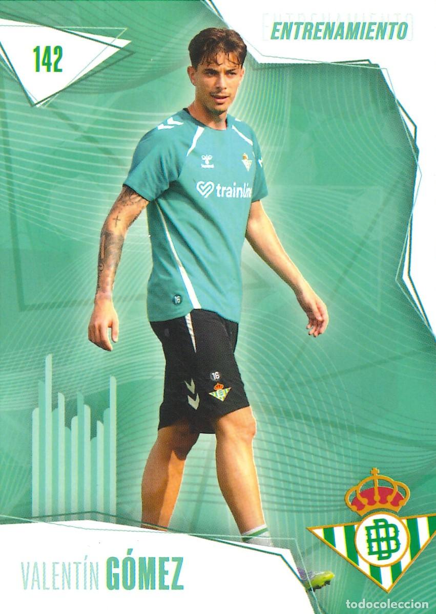 Cromos de f&uacute;tbol: FUTBOL - BETIS CARDS - 2025-2026 - 25-26 - REAL BETIS - 142 - VALENTIN GOMEZ - ENTRENAMIENTO