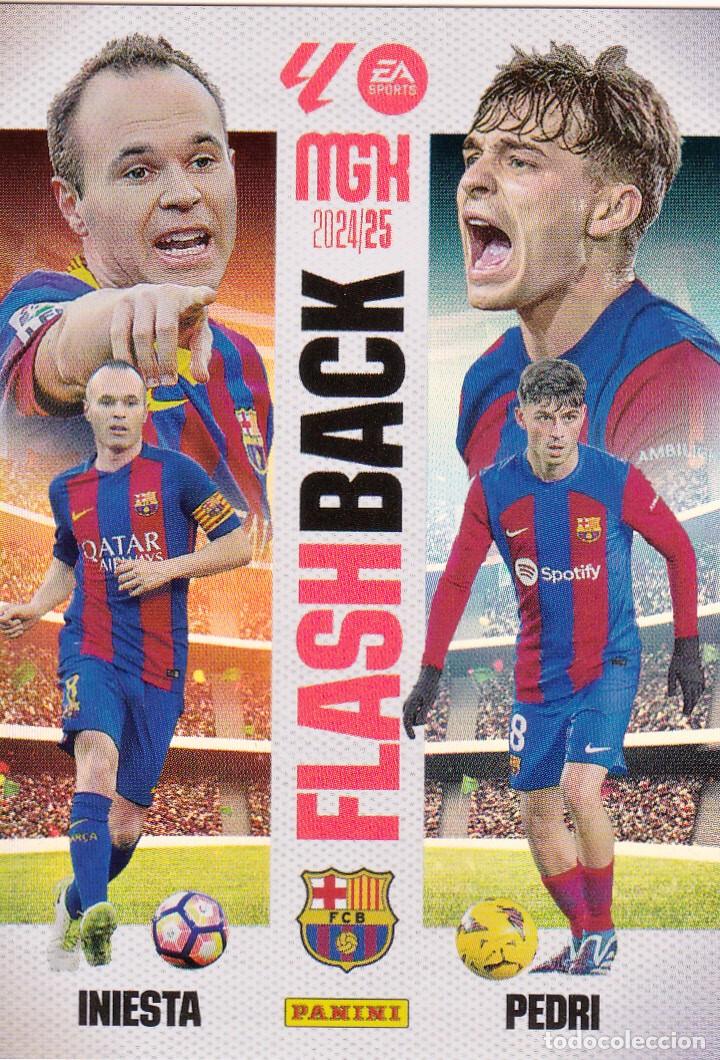 Cromos de f&uacute;tbol: MGK 2024-25 * INIESTA Y PEDRI N&ordm; 427 - FLASH BACK * (NUEVO DE SOBRE) (A-3)