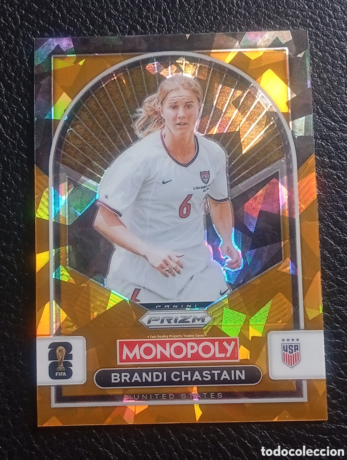 Cromos de f&uacute;tbol: 89 prizm paralela cracked Brandy Chastain USA EEUU MONOPOLY FIFA 2026 WORLD CUP MUNDIAL ADRENALYN