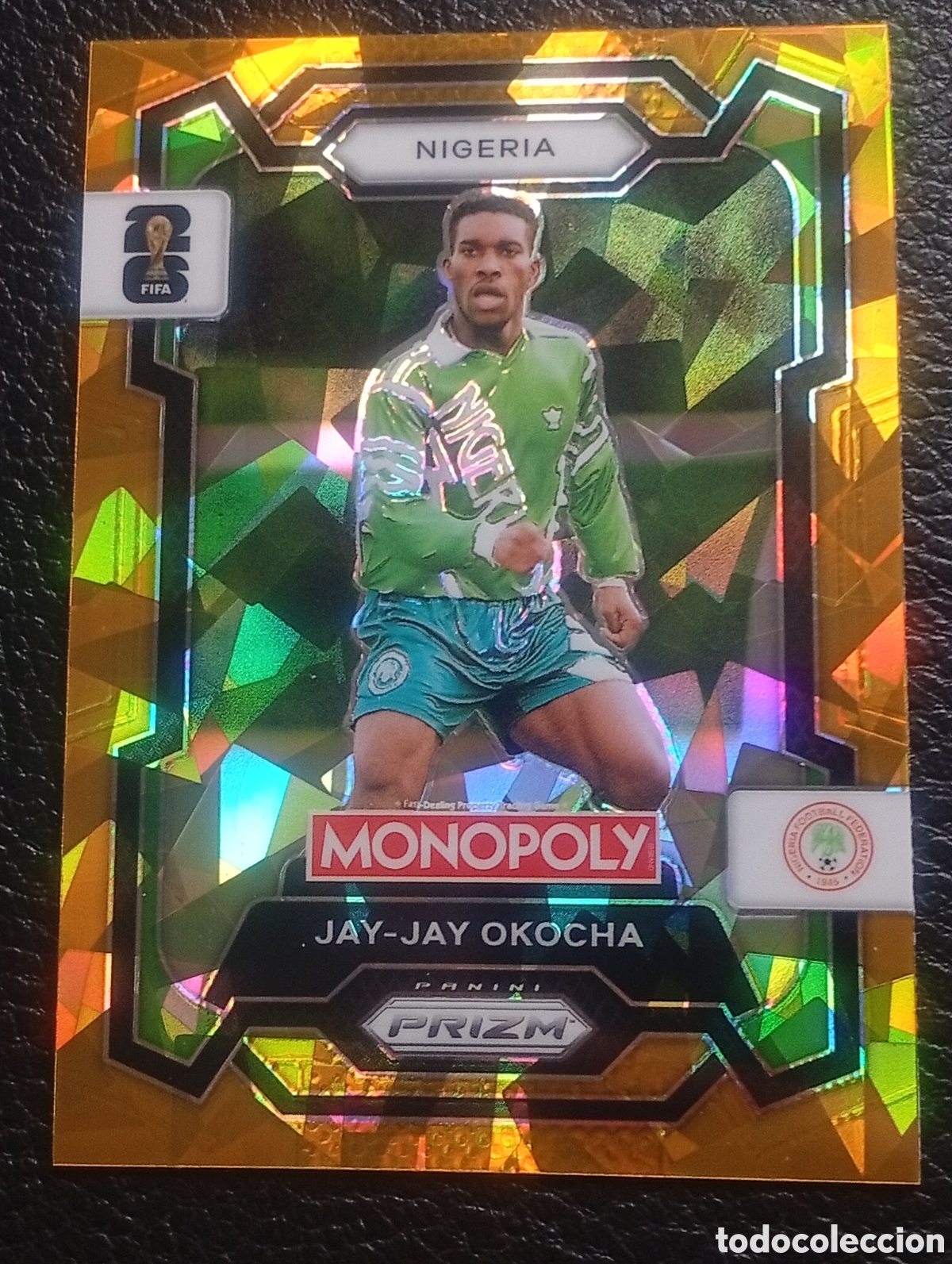 Cromos de f&uacute;tbol: 82 prizm paralela cracked Jay-Jay Okocha NIGERIA MONOPOLY FIFA 2026 WORLD CUP MUNDIAL ADRENALYN