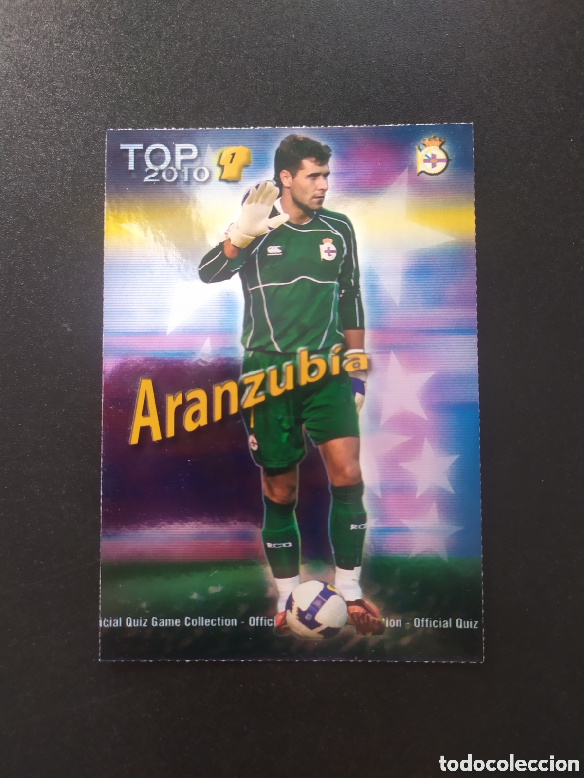 Cromos de f&uacute;tbol: Mundicromo fichas Liga 2009 2010 09 10 Aranzubia top brillo azul n&deg; 545 Deportivo Coru&ntilde;a