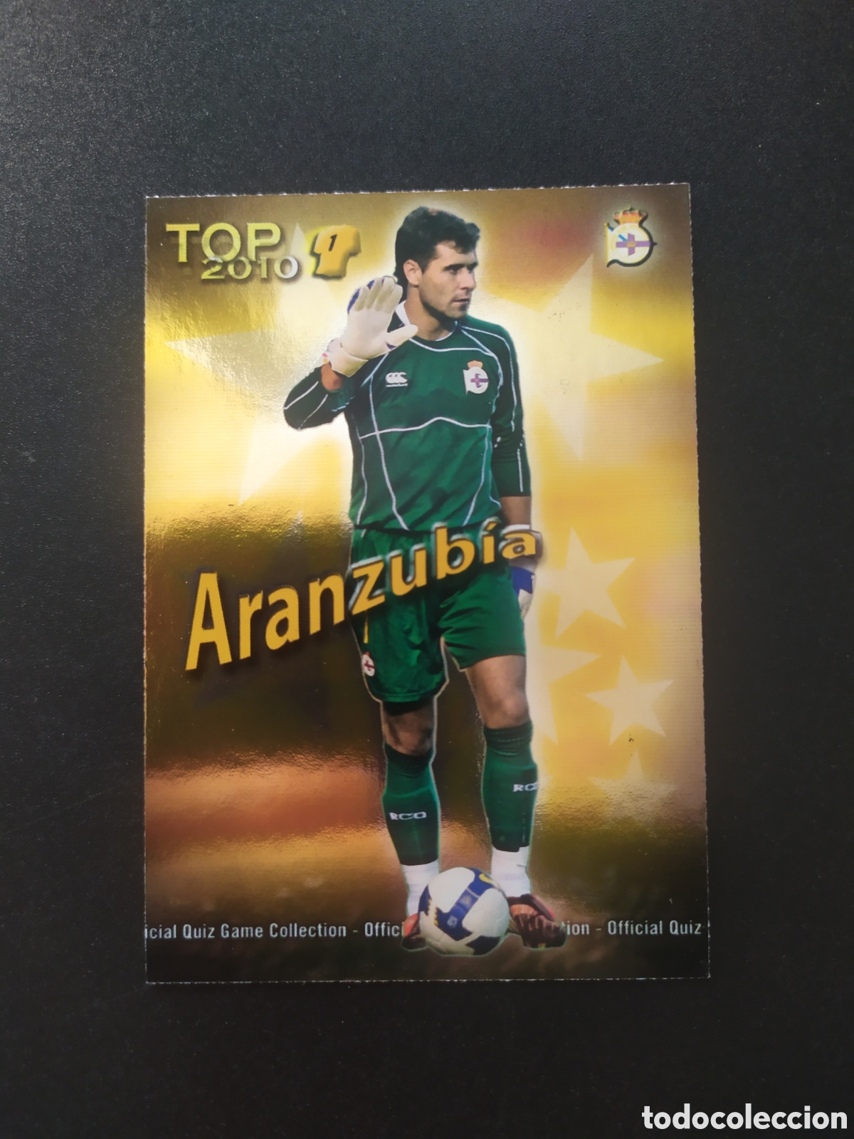 Cromos de f&uacute;tbol: Mundicromo fichas Liga 2009 2010 09 10 Aranzubia top brillo dorado n&deg; 545 Deportivo Coru&ntilde;a