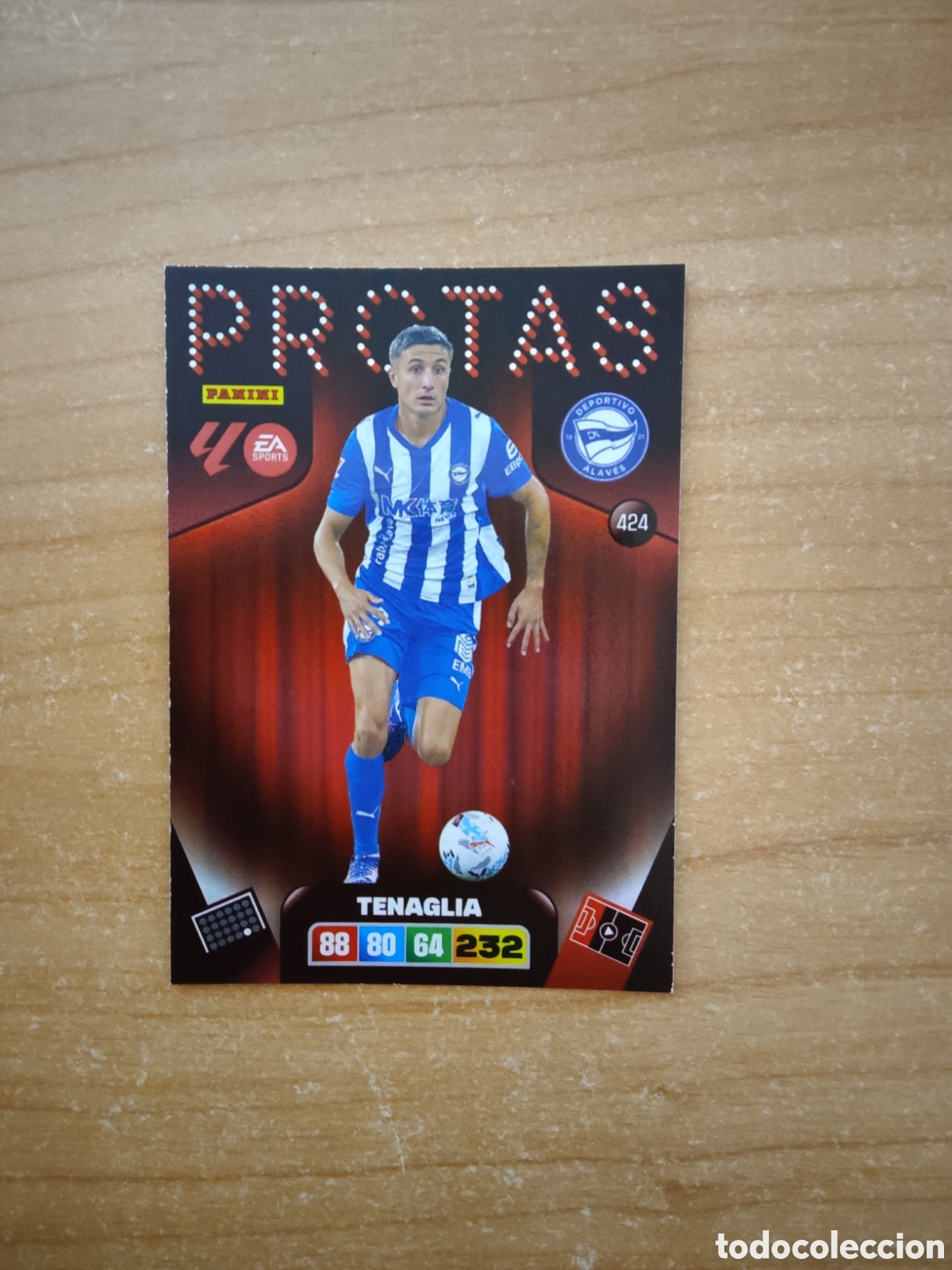 Fu&szlig;ball-Sticker: 424 PROTAS TENAGLIA ALAV&Eacute;S ADRENALYN XL LIGA 2025 2026