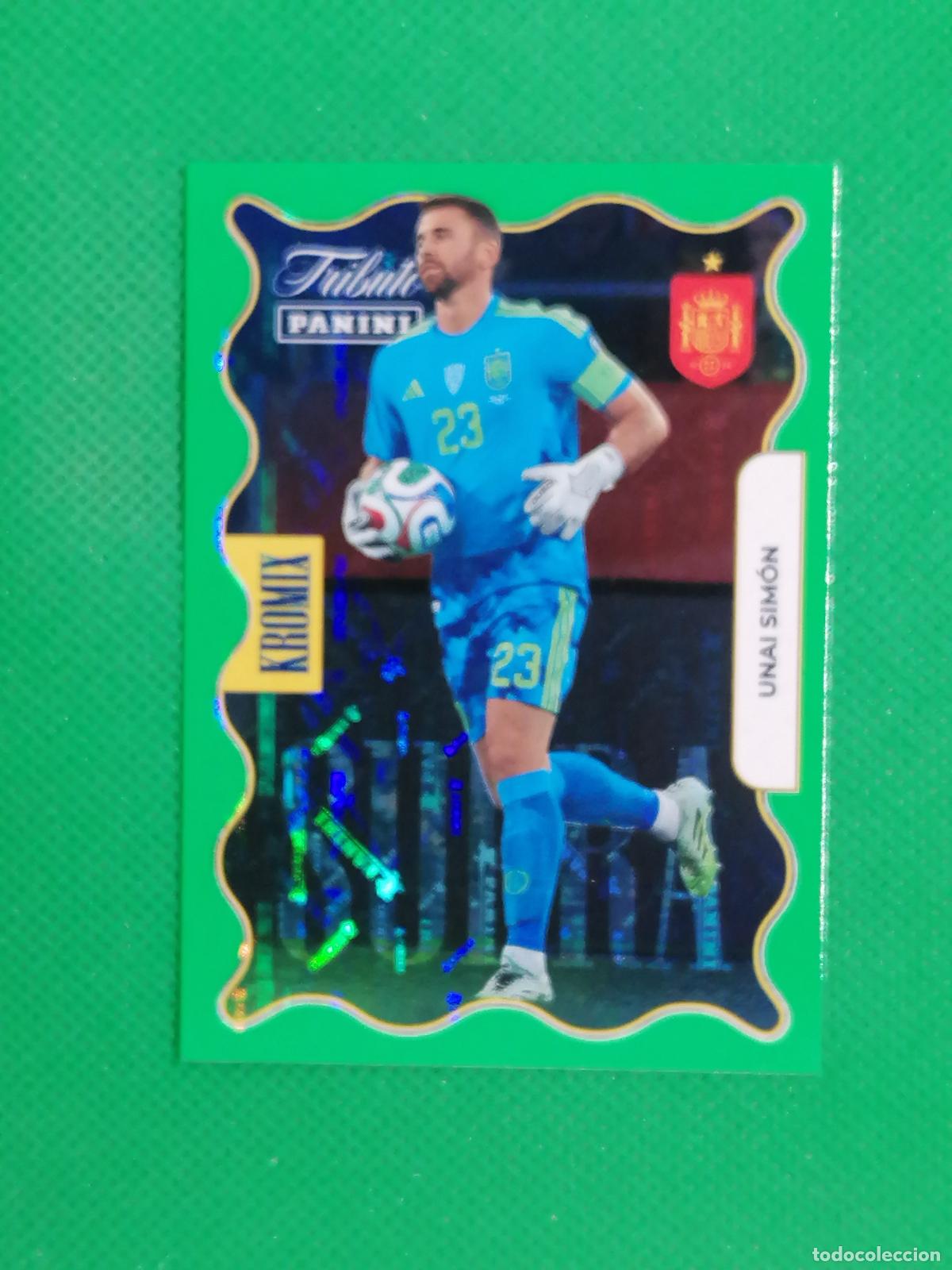 Cromos de f&uacute;tbol: KV71 UNAI SIMON KROMIX SUPRA VERDE GREEN ⚽PANINI TRIBUTO SELECCION ESPA&Ntilde;OLA ESPA&Ntilde;A CARD 26 2026⚽