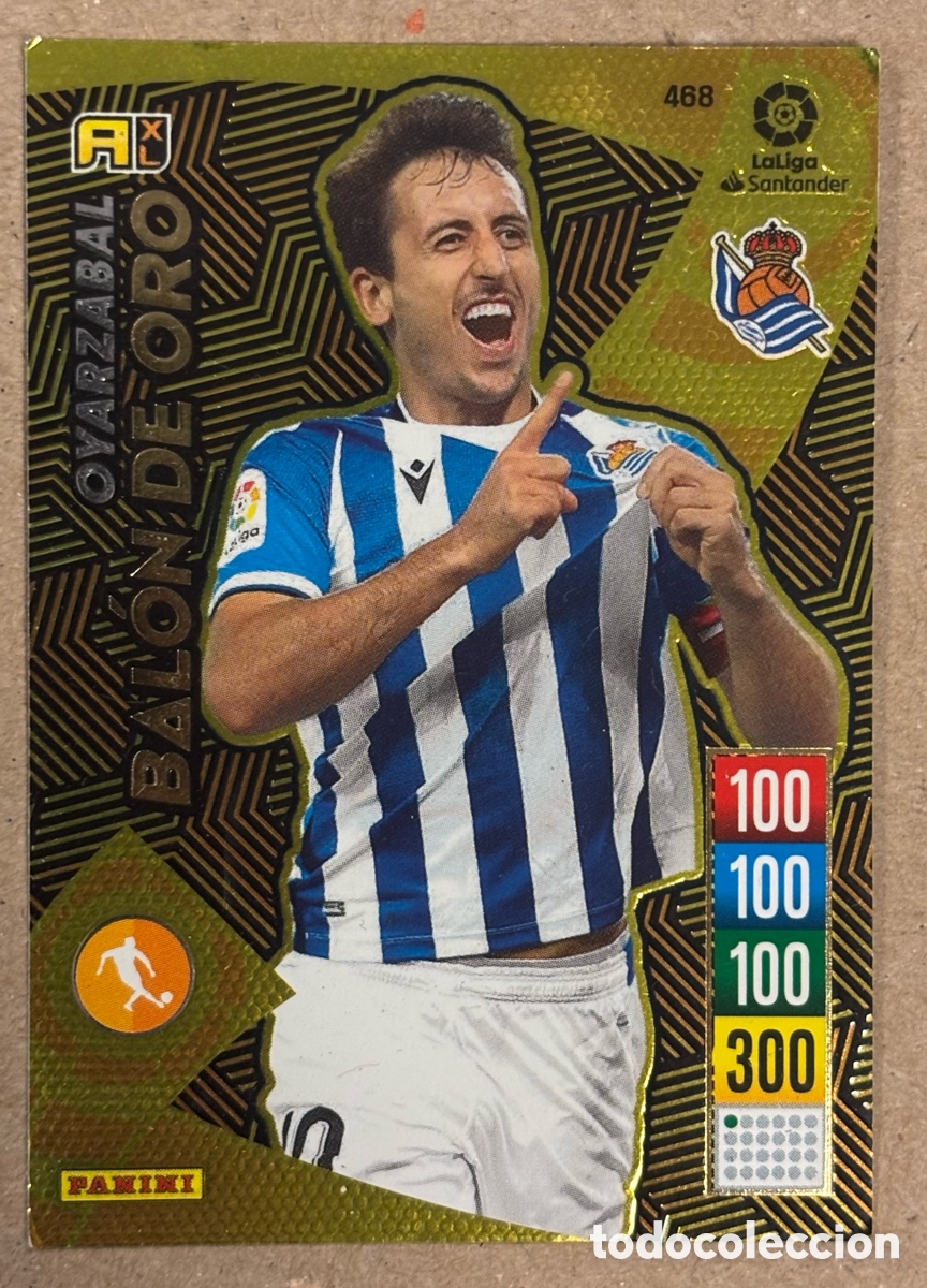 Cromos de f&uacute;tbol: OYARZABAL (REAL SOCIEDAD). CARTA BAL&Oacute;N ORO PANINI ADRENALYN XL LA LIGA 2021-22.