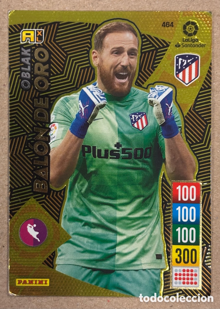 Cromos de f&uacute;tbol: OBLAK (ATL&Eacute;TICO MADRID). CARTA BAL&Oacute;N ORO PANINI ADRENALYN XL LA LIGA 2021-22.