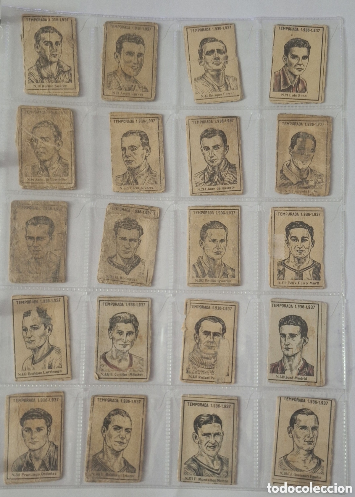 Cromos de f&uacute;tbol: Lote 20 cromos cajas de cerillas 1936-1937 - 1936 1937 - 36 37