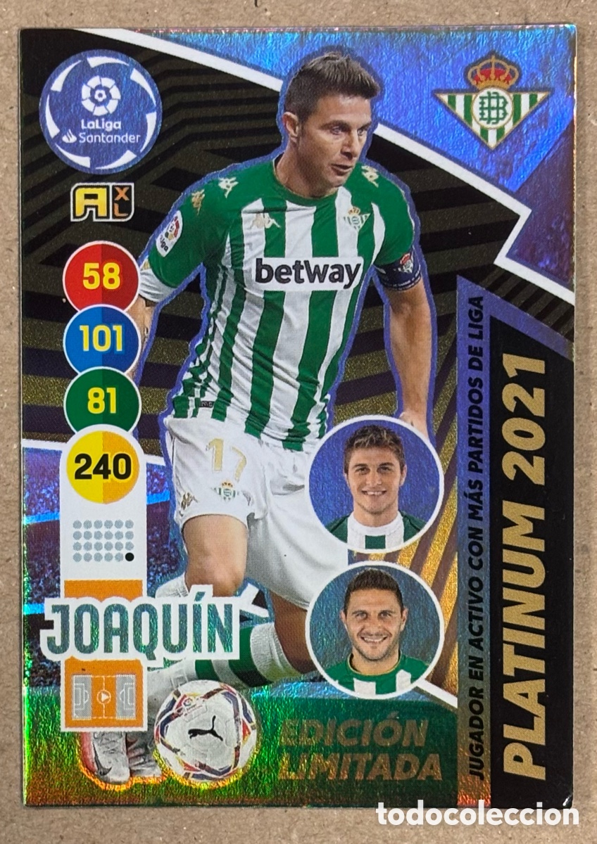 Cromos de f&uacute;tbol: JOAQU&Iacute;N (REAL BETIS) . CARTA PLATINUM 2021 PANINI ADRENALYN XL LA LIGA 2020-21.
