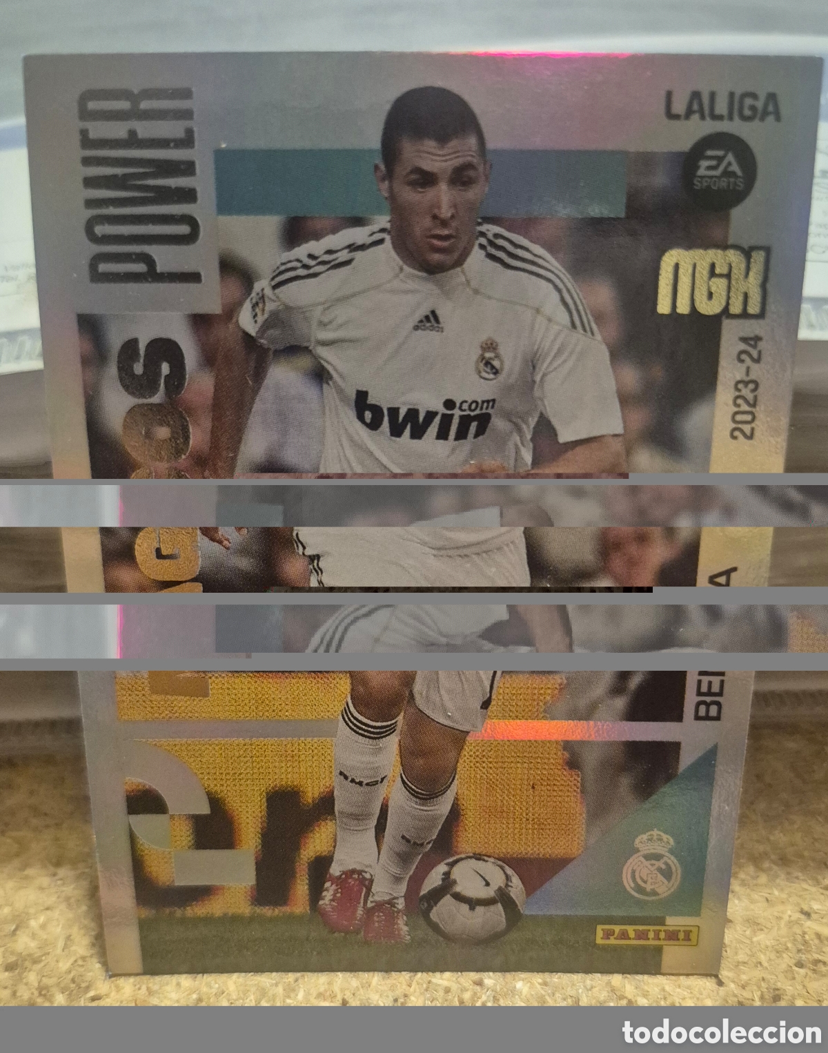 Fu&szlig;ball-Sticker: CARD P433 433 M&Aacute;GICOS POWER PARALLEL KARIM BENZEMA REAL MADRID - LIGA MEGACRACKS PANINI 2024 23 24