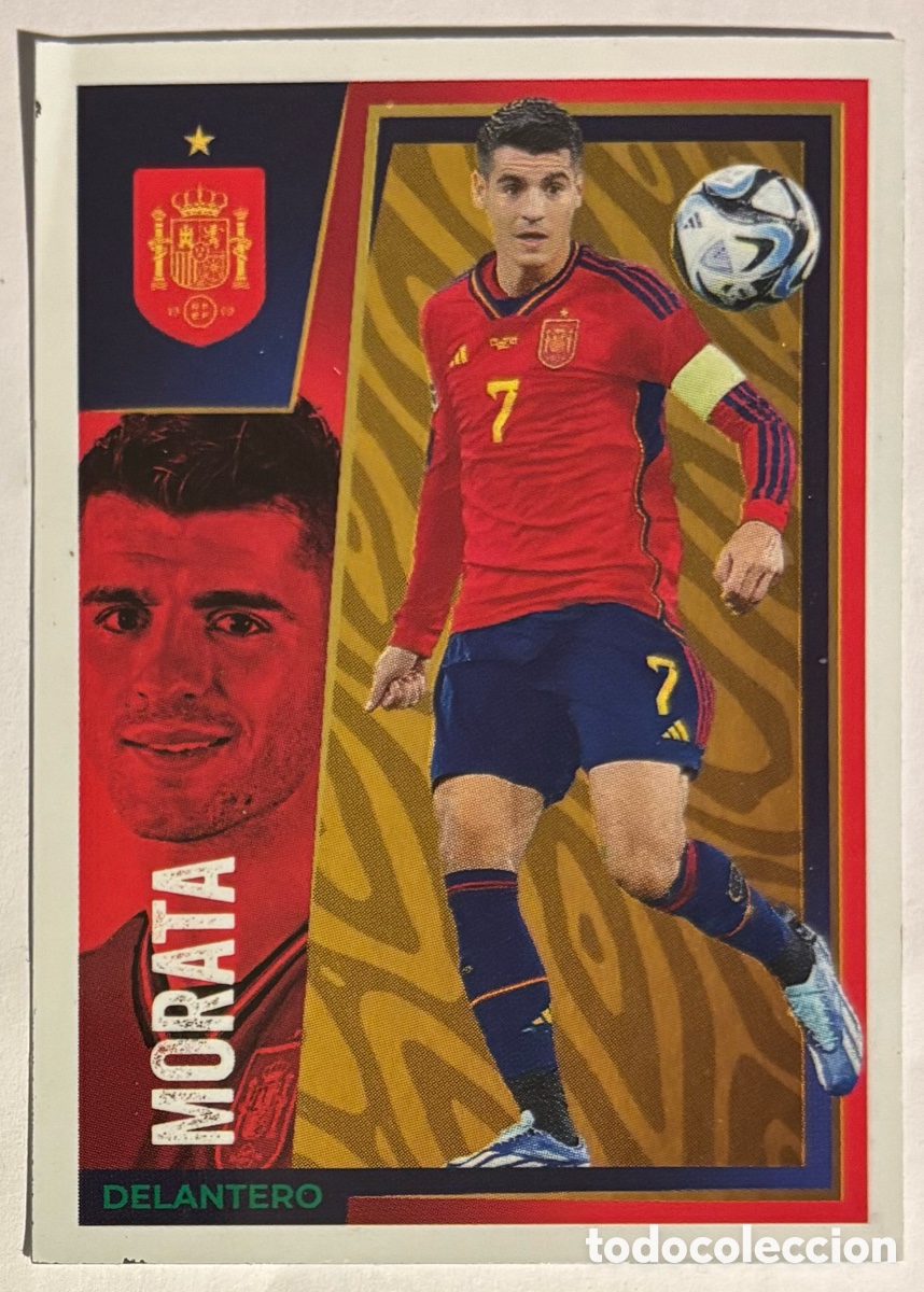 Cromos de f&uacute;tbol: &Aacute;LVARO MORATA (ESPA&Ntilde;A). CROMO DORADO GOLD PANINI CARREFOUR. #35. SIN PEGAR.
