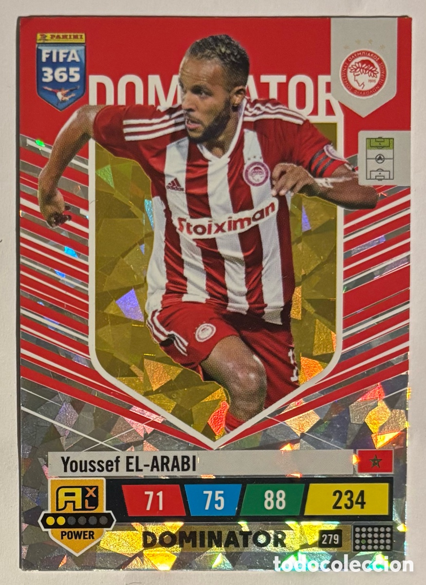 Cromos de f&uacute;tbol: YOUSSEF EL-ARABI (OLIMPIAKOS). CARTA DOMINATOR PANINI ADRENALYN XL FIFA 365 2023.