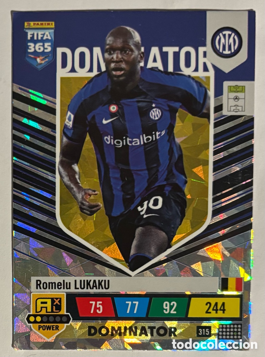 Cromos de f&uacute;tbol: ROMALU LUKAKU (INTER DE MILAN). CARTA DOMINATOR PANINI ADRENALYN XL FIFA 365 2023.