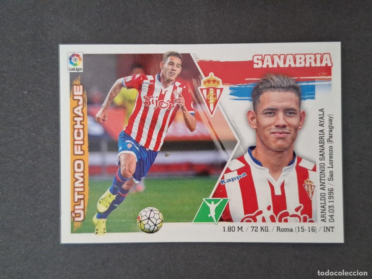Cromos de f&uacute;tbol: L3 SANABRIA SPORTING DE GIJON FICHAJE 36 LIGA ESTE 2015 2016 15 16 NUNCA PEGADO SIN PEGAR