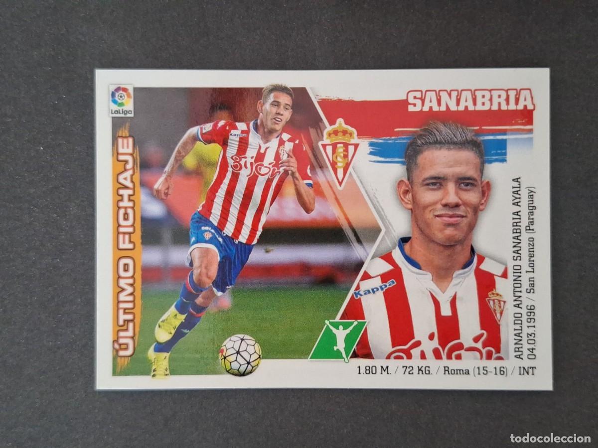 Cromos de f&uacute;tbol: L3 SANABRIA SPORTING DE GIJON FICHAJE 36 LIGA ESTE 2015 2016 15 16 NUNCA PEGADO SIN PEGAR