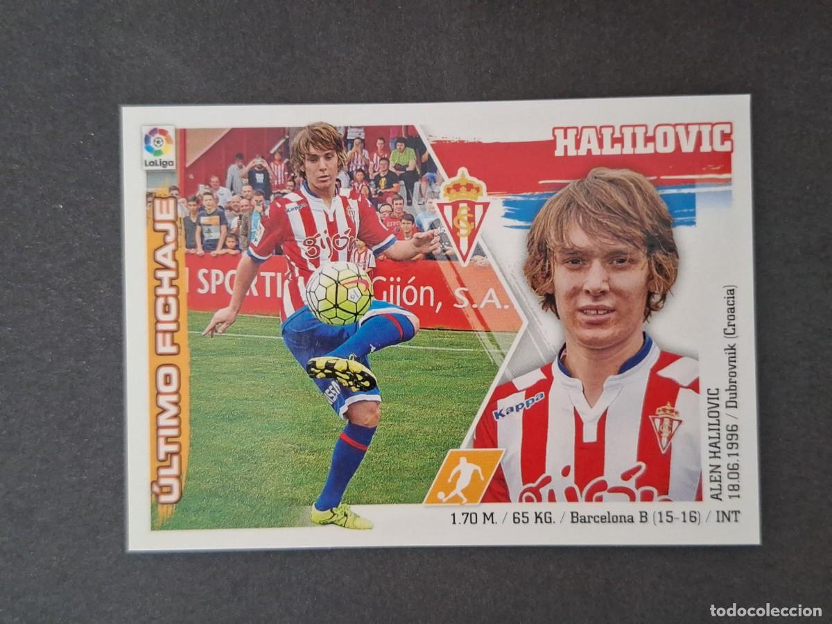 Cromos de f&uacute;tbol: L3 HALILOVIC SPORTING DE GIJON FICHAJE 46 LIGA ESTE 2015 2016 15 16 NUNCA PEGADO SIN PEGAR